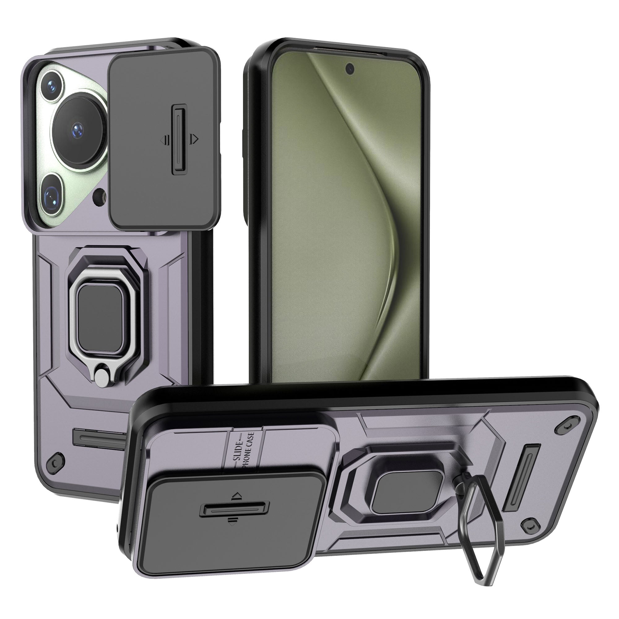 For Huawei Pura 70 Ultra Case Kickstand Shockproof Rugged PC+TPU Phone Cover Camera Protection For Huawei Pura 70 Ultra Case Kickstand Shockproof Rugged PC+TPU Phone Cover Camera Protection